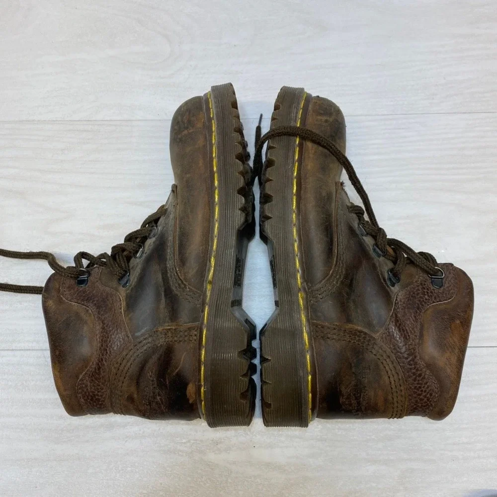 Dr. Martens 7735 Steel Toe Work Boots Brown Leather Made in England Mens‎ 6 UK 7